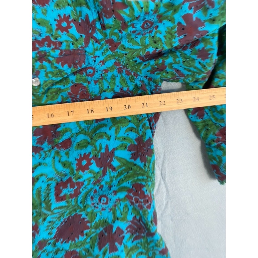 Sundance Shirt Sz M Floral Eyelet Boho Relaxed Pleated Western Boho Cowgirl - Picture 8 of 14
